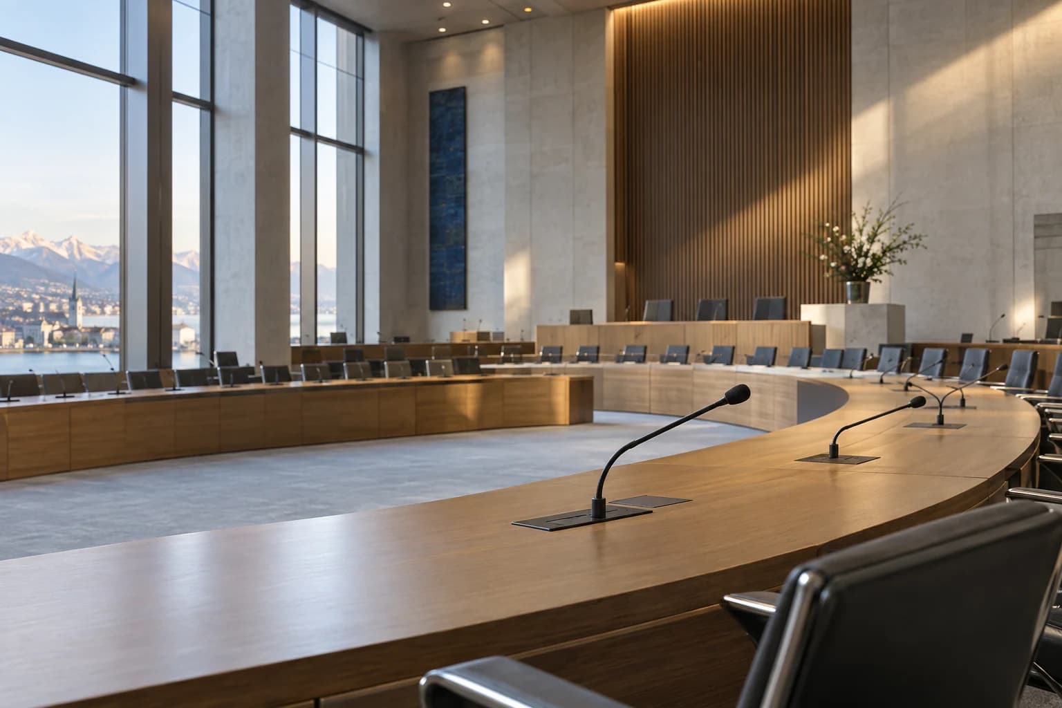 Delegate microphones in a large conference and meeting hall