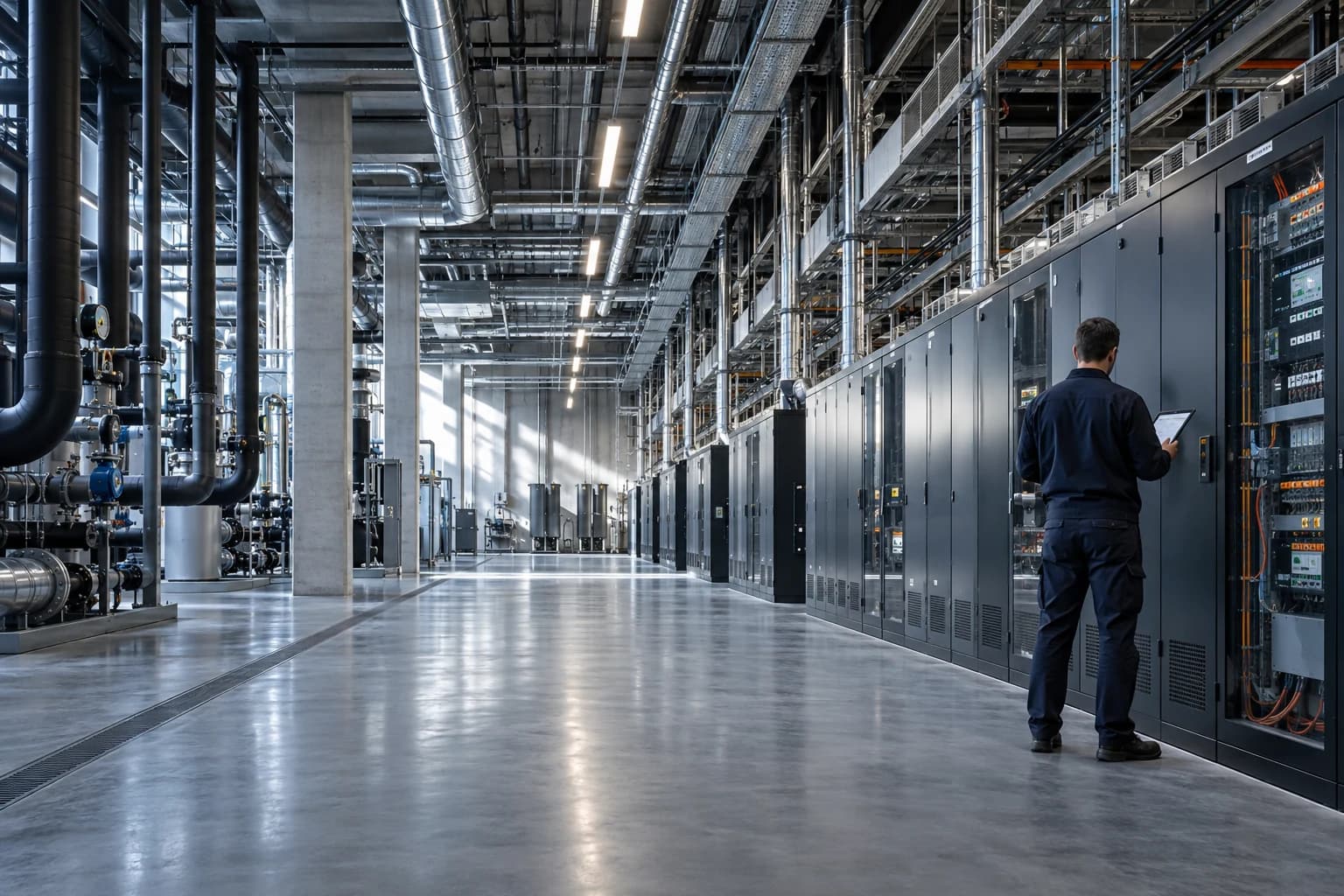 Mise en service d’une installation d’automatisation du bâtiment dans un grand local technique